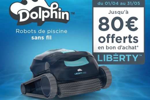 Profitez de l&#8217;offre Maytronics : jusqu&#8217;à 80€ offerts en bon d&#8217;achat pour l&#8217;achat d&#8217;un robot sans fil Liberty Dolphin à Fréjus dans le Var