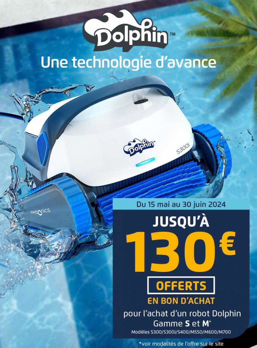 Profitez de l'offre Maytronics : jusqu'à 130€ offerts en bon d'achat pour l'achat d'un robot Dolphin à Fréjus dans le Var